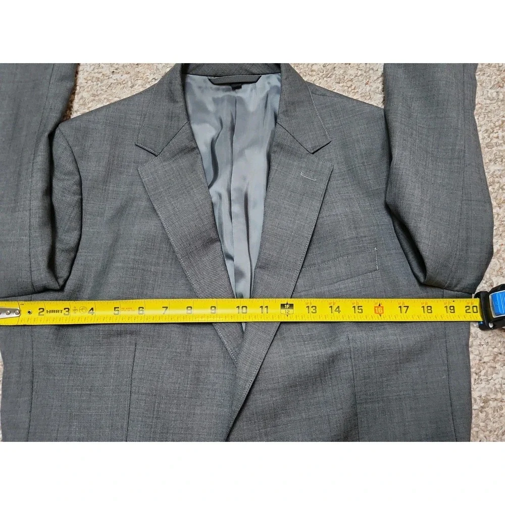 Bonobos Slim Fit Stitched Lapel Wool Blend Dual Vent Gray Blazer Jacket 40r